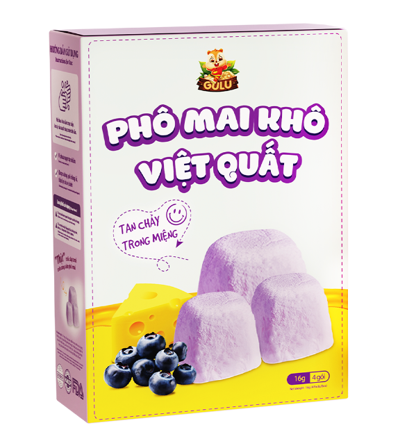 GULU FOODS Dried Cheese with Blueberry Fruit Flavor