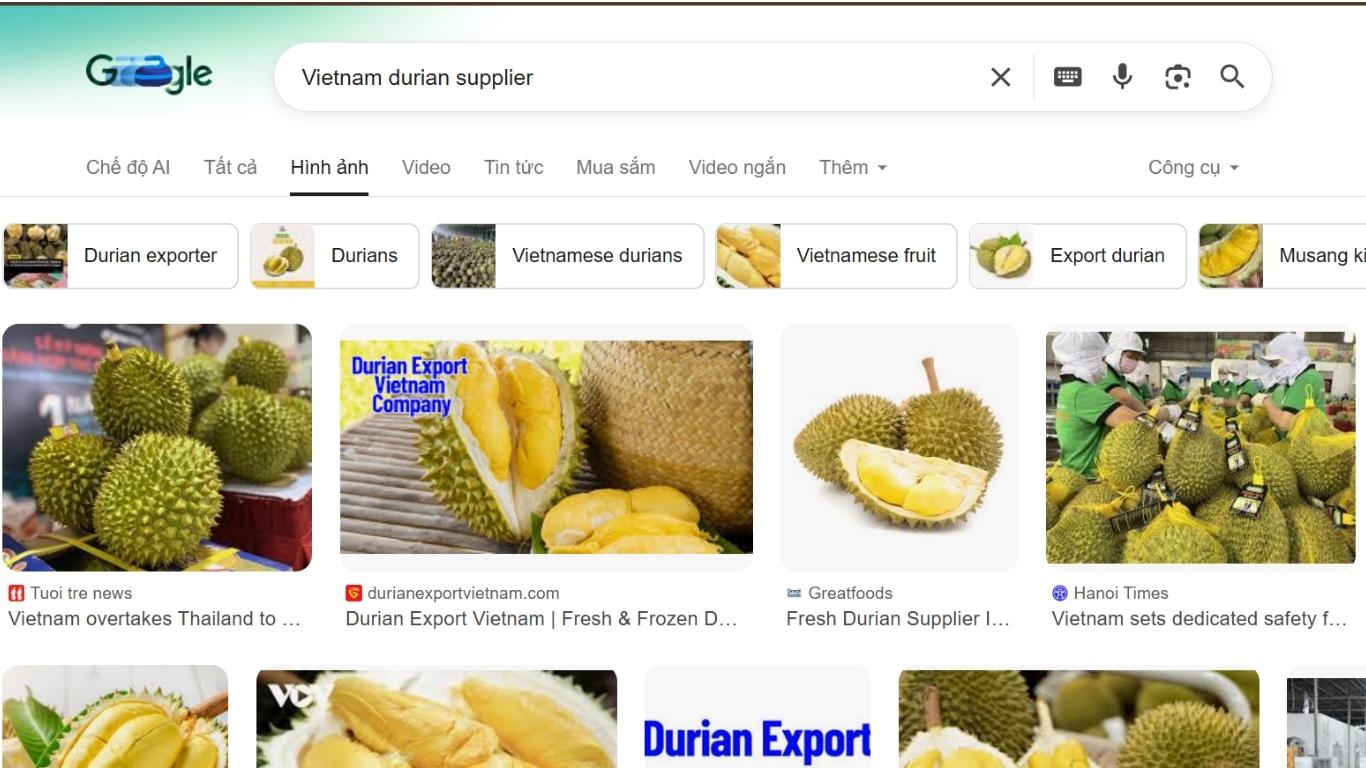 xuất khẩu sầu riêng sang Mỹ