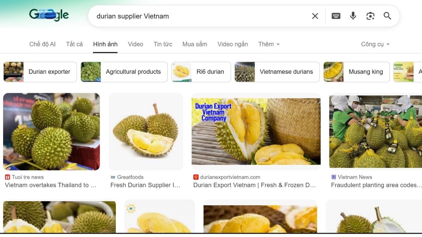 xuất khẩu sầu riêng sang trung quốc