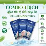 Combo 3 bịch 30 tờ khăn ướt vệ sinh vùng kín Oinani Feminine Wipes