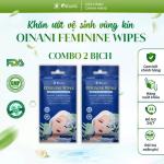 Combo 2 bịch 20 tờ khăn ướt vệ sinh phụ nữ hương nhài Oinani Feminine Wipes